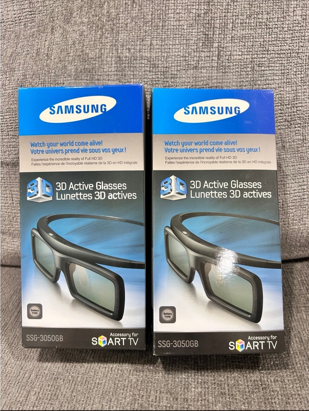 LOT OF 2 Samsung SSG-3050GB 3D Active Glasses Smart TV Black